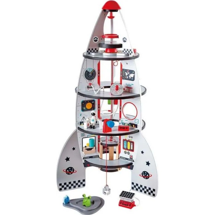 Hape Early Explorer Ξύλινο Διαστημόπλοιο Four-Stage Rocket Ship