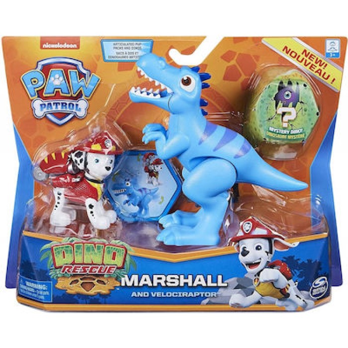 Spin Master Παιχνίδι Μινιατούρα Paw Patrol Marshall And Velociraptor 