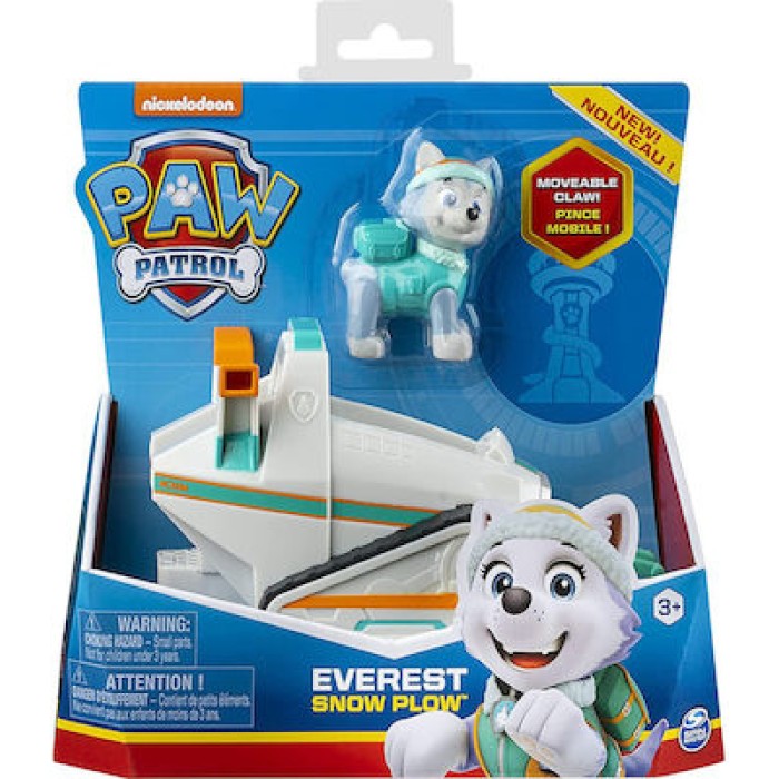 Spin Master Παιχνίδι Μινιατούρα Paw Patrol Everest Snow Plow Vehicle για 3+ Ετών