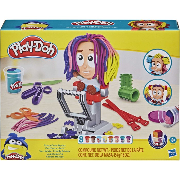 Hasbro Play-Doh Πλαστελίνη - Παιχνίδι Crazy Cuts Stylist Hair Salon για 3+ Ετών, 8τμχ