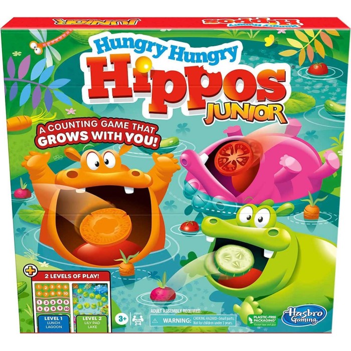 Hasbro Επιτραπέζιο Παιχνίδι Hungry Hungry Hippos Junior για 2-4 Παίκτες 3+ Ετών