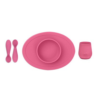 Ezpz Πλήρες Tiny Εκπαιδευτικό Σετ φαγητού για 4+ μηνών - Pink