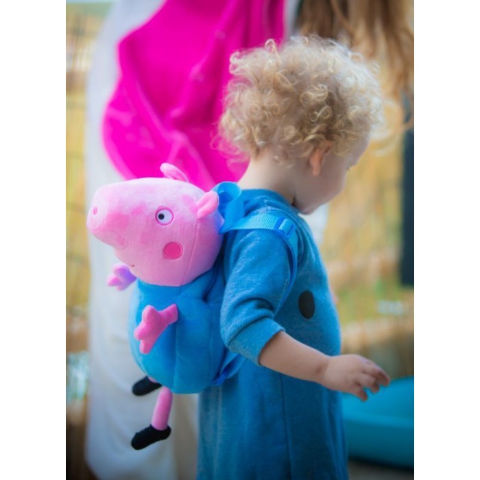 Peppa Pig Λούτρινο Backpack  Γαλάζιο