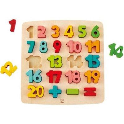 Hape Chunky Number Puzzle  - Πάζλ Μεγάλων Αριθμών Από Το 1 Μέχρι Το 20 Με Σύμβολα Για Απλές Πράξεις 