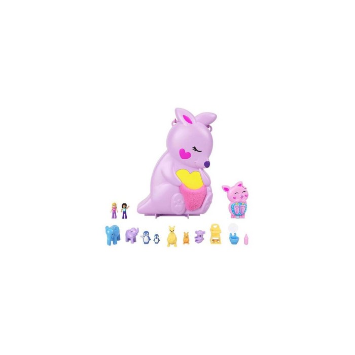Mattel Παιχνίδι Μινιατούρα Polly Pocket Mama & Joey Kangaroo για 4+ Ετών
