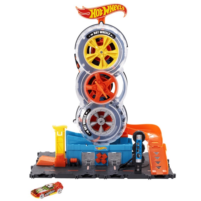 Παιχνιδολαμπάδα Hot Wheels Super Twist Tire Shop για 4+ Ετών Mattel