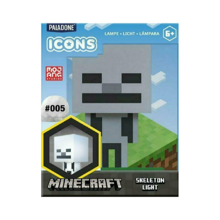 Paladone Παιδικό Διακοσμητικό Φωτιστικό Minecraft Skeleton Γκρι 11εκ.