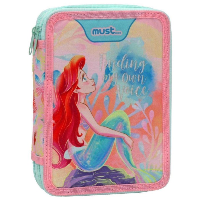 Must Princess Ariel Finding My Own Voice Κασετίνα Γεμάτη με 2 Θήκες Πολύχρωμη