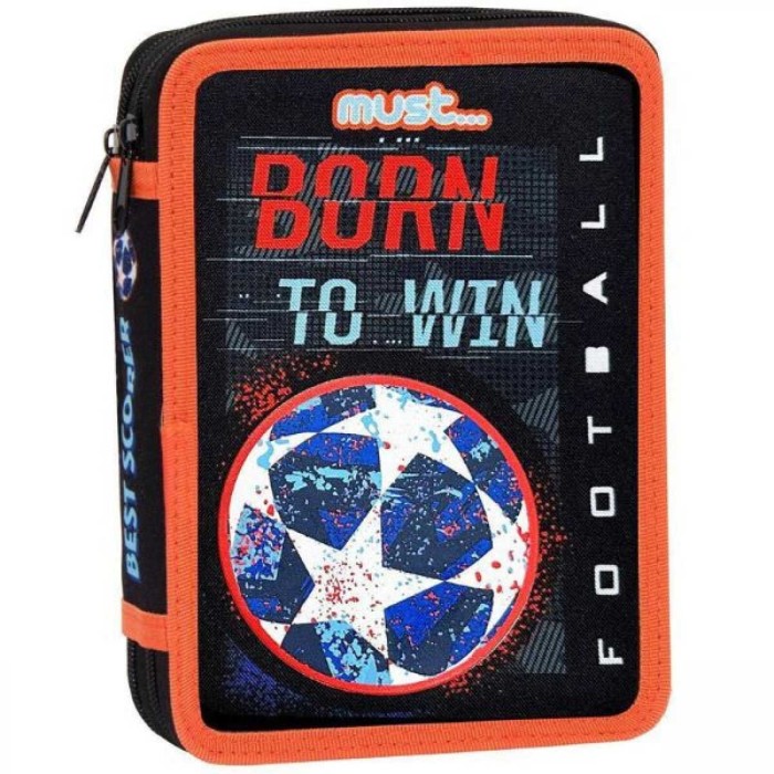 Must Football Born to Win Κασετίνα Γεμάτη με 2 Θήκες σε Μαύρο χρώμα 