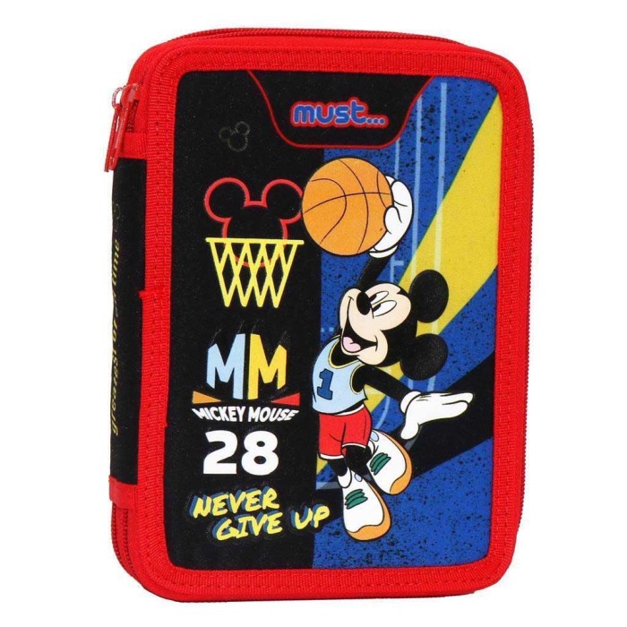 Must Mickey Mouse Never Give Up Κασετίνα Γεμάτη με 2 Θήκες Πολύχρωμη 1τμχ