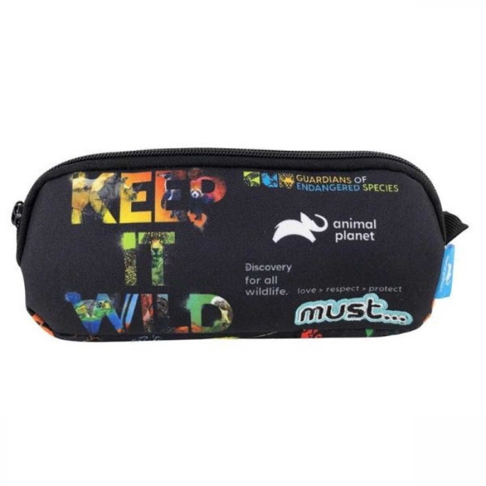 Must Animal Planet Keep It Wild Κασετίνα με 2 Θήκες σε Μαύρο χρώμα 