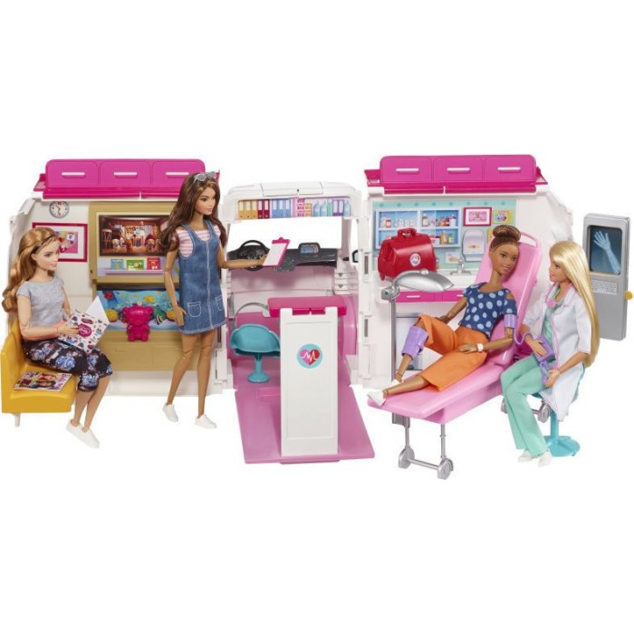 Παιχνιδολαμπάδα Barbie Κινητό Ιατρείο Ασθενοφόρο για 3+ Ετών Mattel