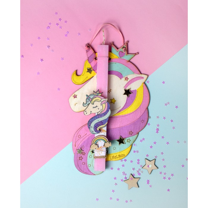 Λαμπάδα Unicorn Ζωγραφιστό