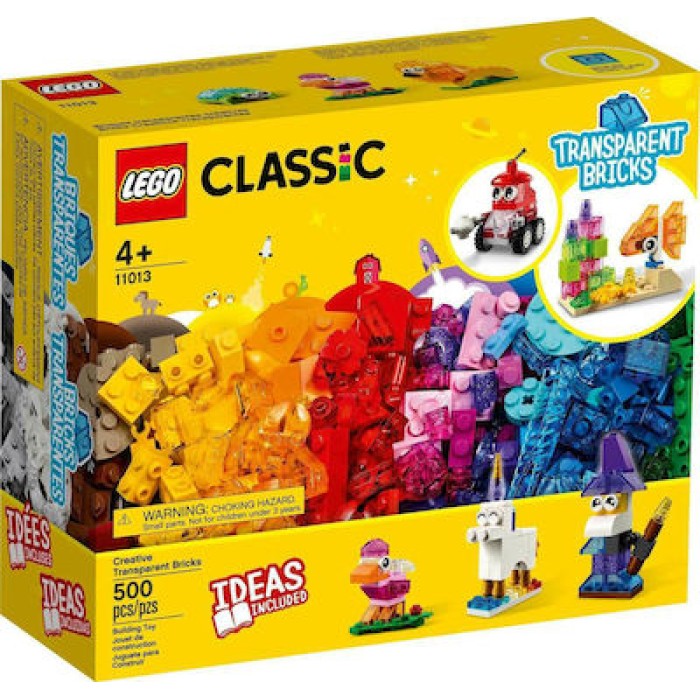 Lego Classic: Creative Transparent Bricks για 4+ ετών