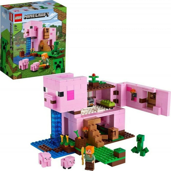 Lego Minecraft: The Pig House Building Set With Alex And Creeper για 8+ ετών