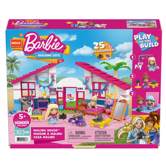 Mega Bloks Τουβλάκια Barbie Σπίτι Malibu για 5+ Ετών 303τμχ
