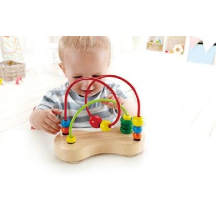 Hape Double Bubble - Περιστρεφόμενο Με Πολύχρωμες Μικρές & Μεγάλες Μπίλιες & Ξύλινη Βάση
