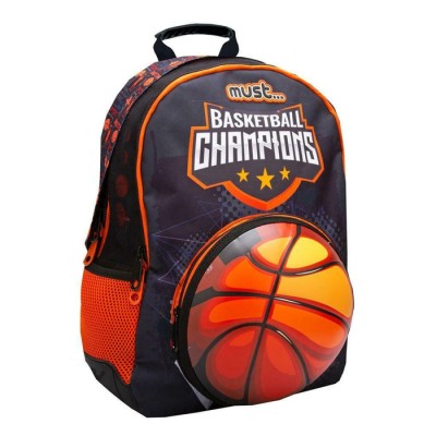  Basketball Champions Σχολική Τσάντα Πλάτης Δημοτικού Μαύρο