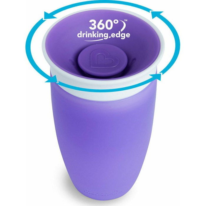 Munchkin Παιδικό Ποτηράκι "Miracle 360°" από Πλαστικό Μωβ 296ml