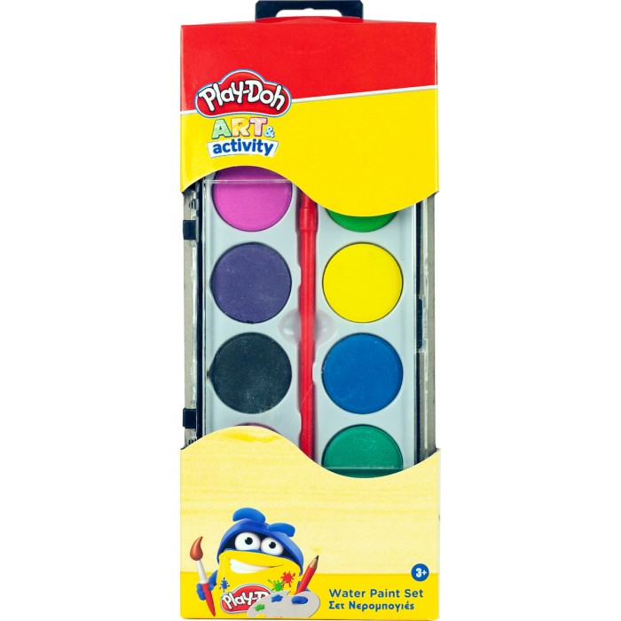 Gim Play-Doh Σετ Νερομπογιές με Πινέλο 12 Χρωμάτων