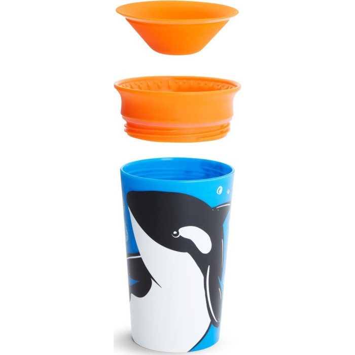 Munchkin Παιδικό Ποτηράκι "Miracle 360° Wildlove Sippy" από Πλαστικό Μπλε 266ml