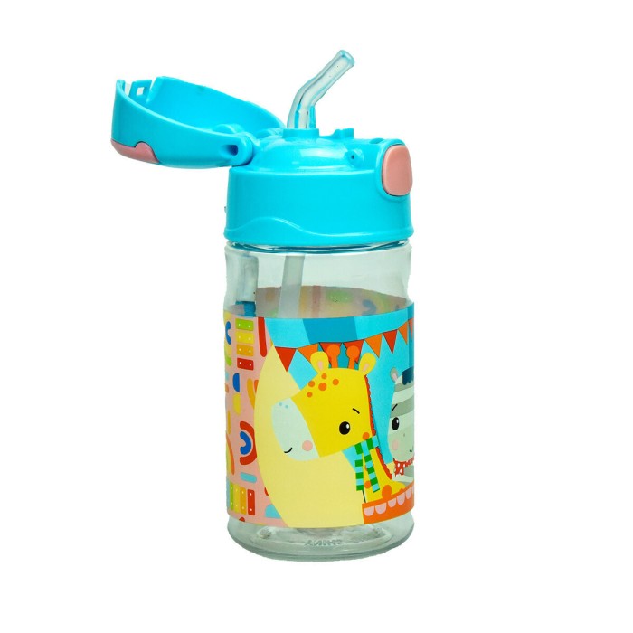 Gim Πλαστικό Παγούρι με Καλαμάκι Animals Πολύχρωμο 350ml