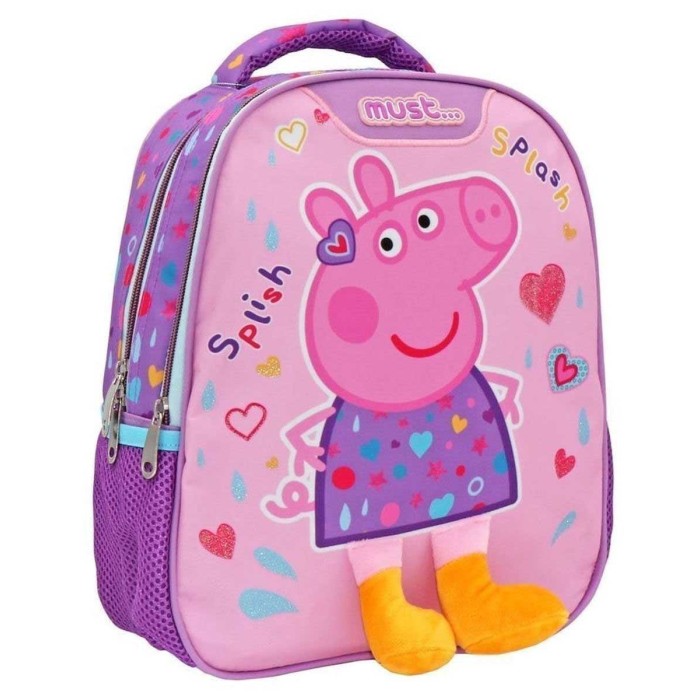 Must Peppa Pig Splish Splash Σχολική Τσάντα Πλάτης Νηπιαγωγείου σε Μωβ χρώμα 