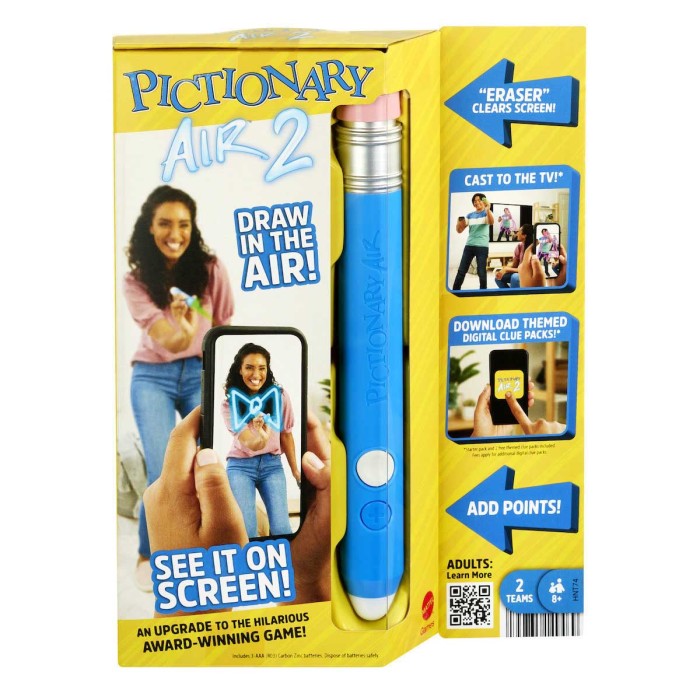 Mattel Επιτραπέζιο Παιχνίδι Games Pictionary Air 2 για 2+ Παίκτες 8+ Ετών