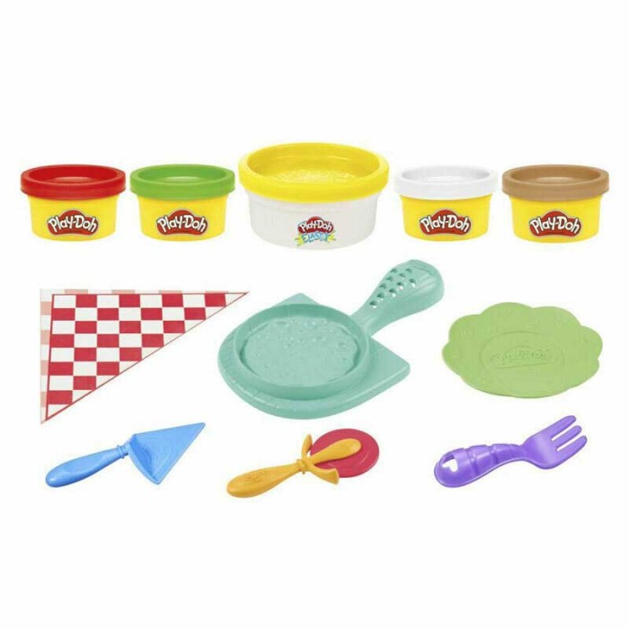 Hasbro Play-Doh Πλαστελίνη - Παιχνίδι Cheesy Pizza για 3+ Ετών, 5τμχ