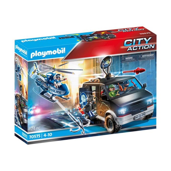 Playmobil City Action Αστυνομικό Ελικόπτερο & Ληστές με Βαν 