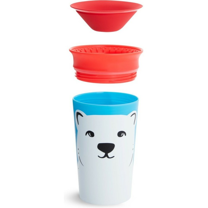 Munchkin Παιδικό Ποτηράκι "Miracle 360° Wildlove Sippy" από Πλαστικό Μπλε 266ml
