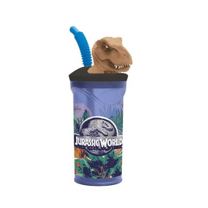 Stor Jurassic World Ποτήρι Νερού από Πλαστικό με Καλαμάκι 360ml