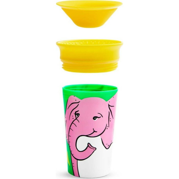 Munchkin Παιδικό Ποτηράκι "Miracle 360° Wildlove Sippy" από Πλαστικό Ροζ 266ml 