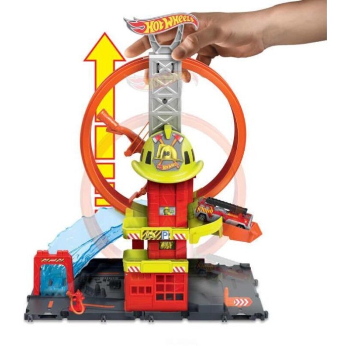 Παιχνιδολαμπάδα Hot Wheels Πυροσβεστικός Σταθμός για 4+ Ετών Mattel