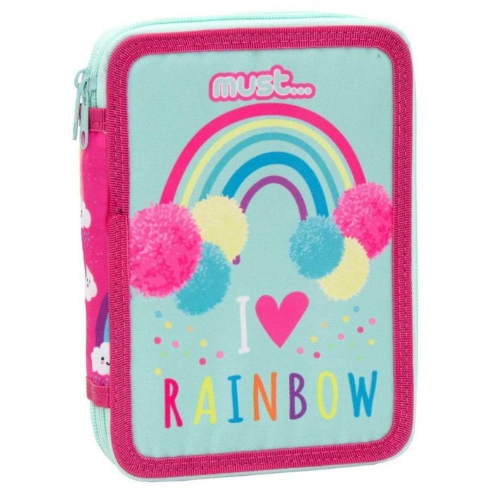 Must Love Rainbow Κασετίνα Γεμάτη με 2 Θήκες Πολύχρωμη