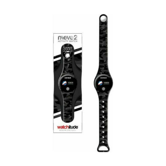 Watchitude Παιδικό Smartwatch με Καουτσούκ Λουράκι Μαύρο Move 2
