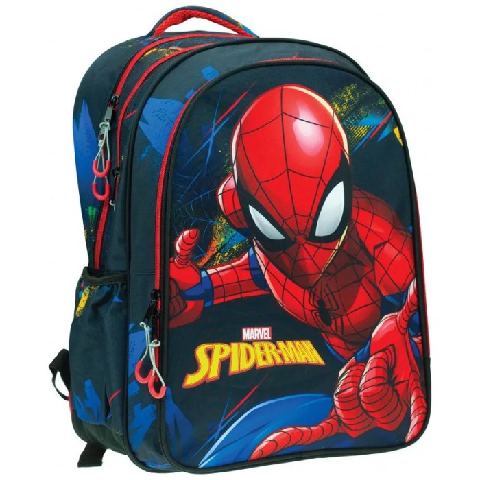 Gim Spiderman Blue Net Σχολική Τσάντα Πλάτης σε Μπλε χρώμα