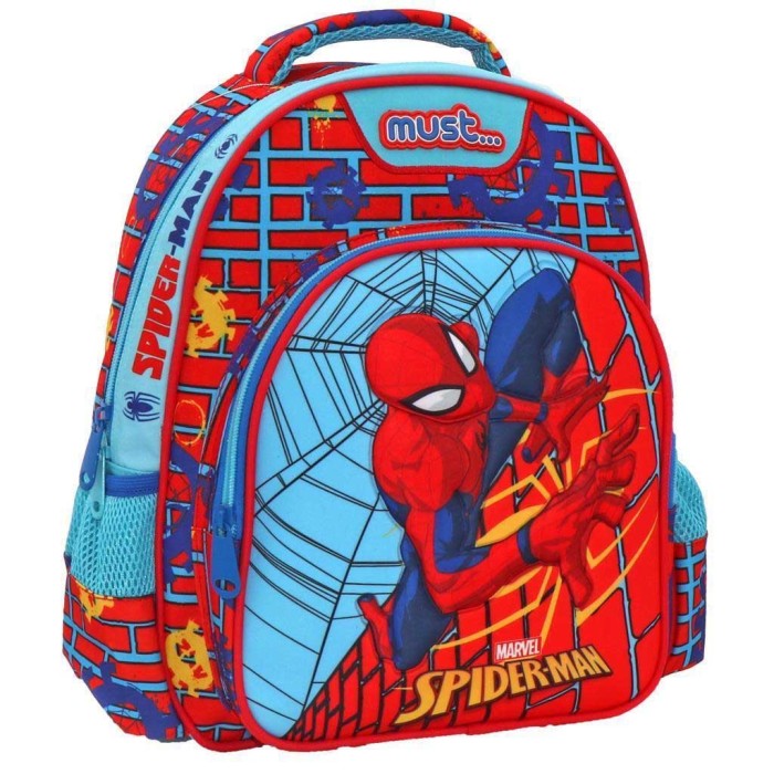 Must Spiderman On The Wall Σχολική Τσάντα Πλάτης Νηπιαγωγείου Πολύχρωμη 