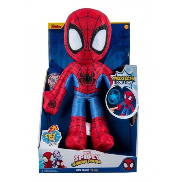 Spidey and His Amazing Friends Λούτρινο Web Flash Spidey 23εκ. με Προτζέκτορα Φωτός