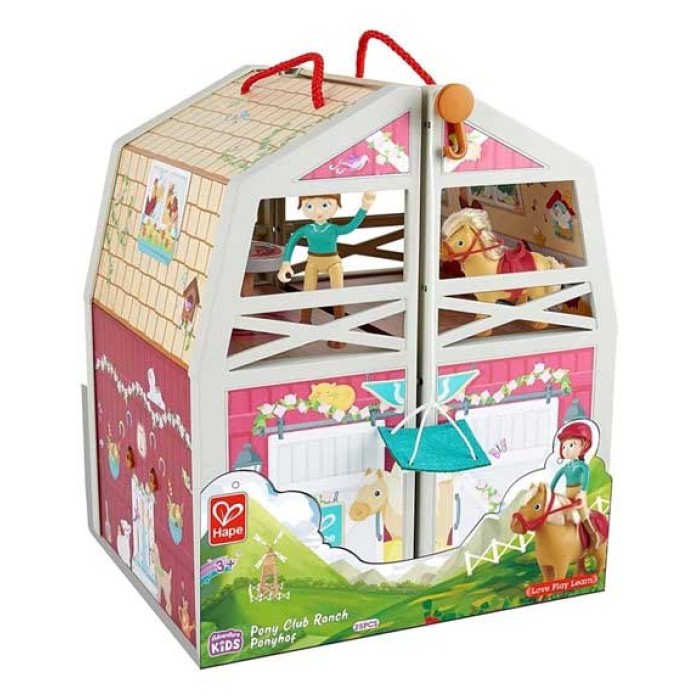 Hape Happy Family Ξύλινος Στάβλος Pony Club (E3409A)
