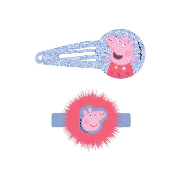 Peppa Pig Παιδική Στέκα Μαλλιών με Φιόγκο σε Μπλε Χρώμα