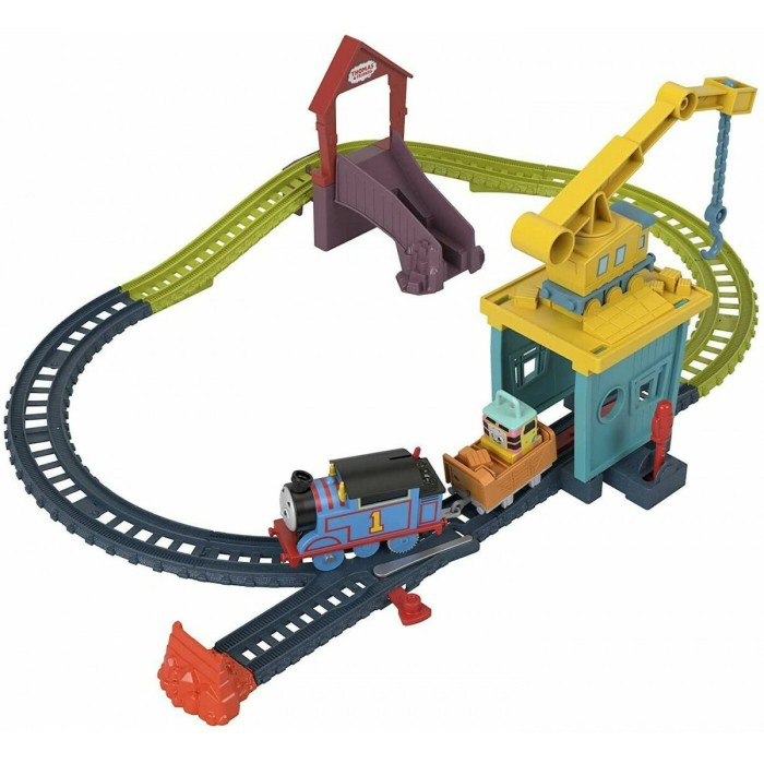 Thomas & Friends Πίστα και Σταθμός Επισκευών με την Καρλι και τη Σάντι Σετ με Τρενάκι για 3+ Ετών