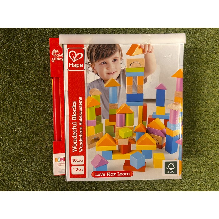 Παιχνιδολαμπάδα Hape Ξύλινα Τουβλάκια Beech Block 