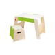 Hape Play Station & Stool Set  - Παιδικό Τραπεζάκι Για Παιχνίδι, Μελέτη & Φαγητό Με Καρεκλάκι Που Αποθηκεύει 