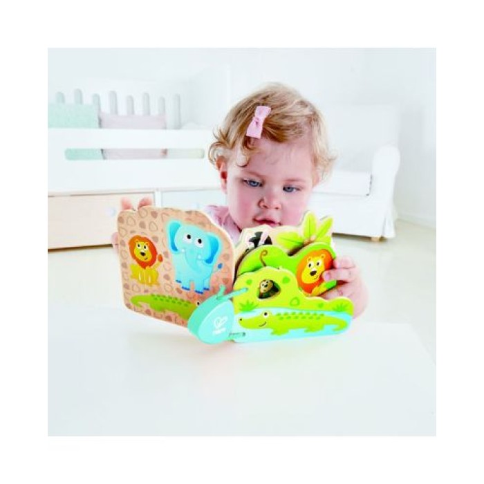 Hape Early Explorer Ξύλινο Βιβλιαράκι Baby's Wild Animal 